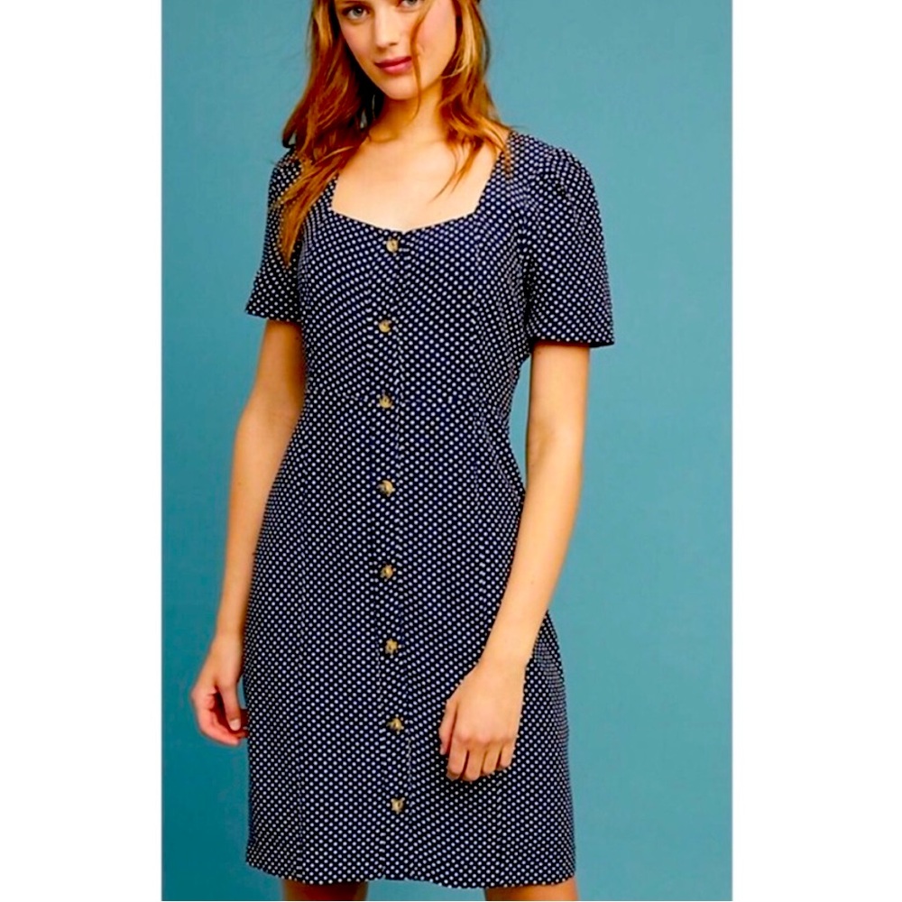 ANTHROPOLOGIE MAEVE CECILE POLKADOT DRESS Size 2 petite
